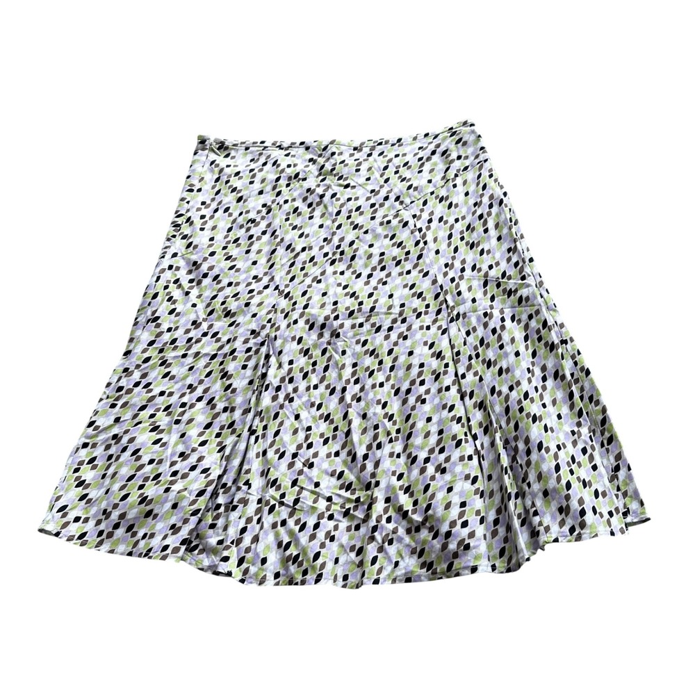 George Womens Cotton Geometric Diamond Print A-Line Skirt Multi Color Size 8
